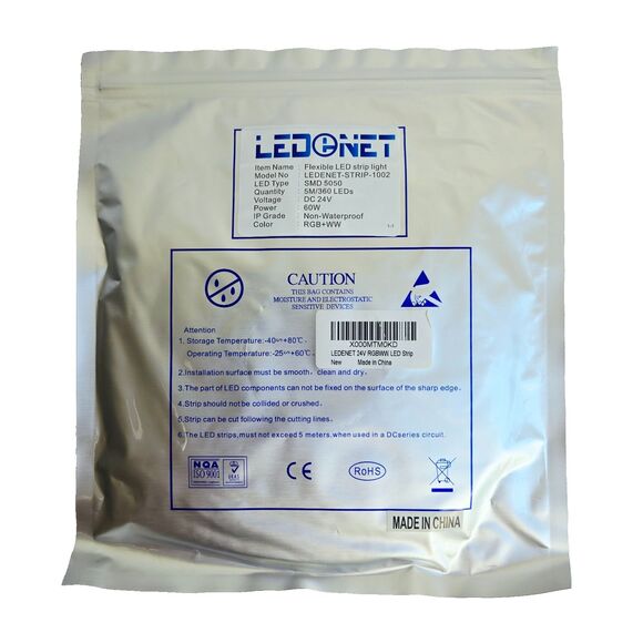 LETENET Flexible LED Strip lights SMD 5050 360 LEDs 5 meters 24V 60W - Picture 1 of 3
